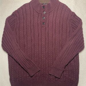 Jos.A.Bank Executive Collection Men’s Cable Knit Burgundy Pullover Sweater